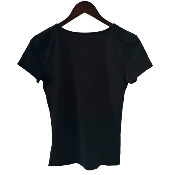 Express Black V-Neck Short Sleeve Tee Size Medium - Picture 4 of 5